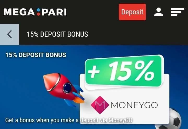 15 deposit bonus megapari