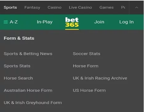 Bet365 From and Stats