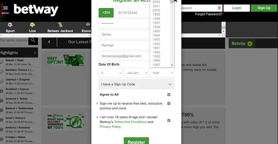 Betway Registration