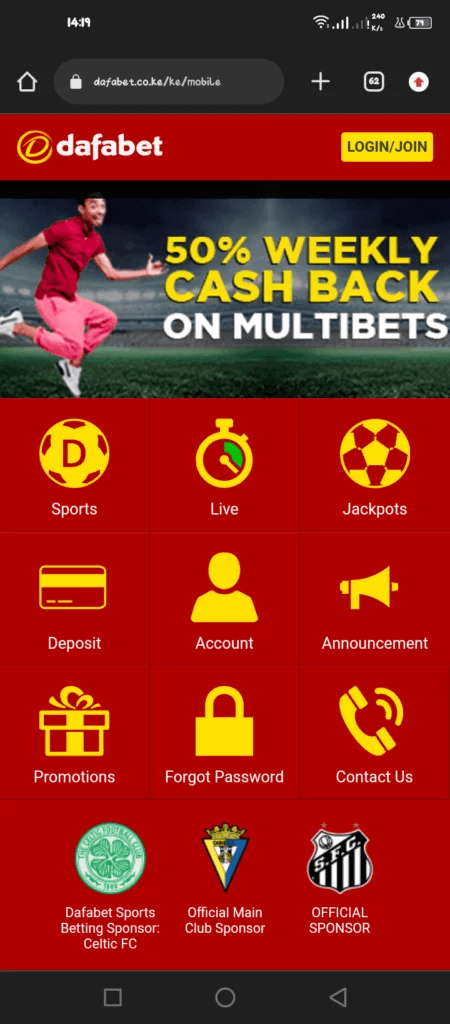 Dafabets mobile version