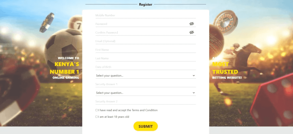 Dafabets registration page