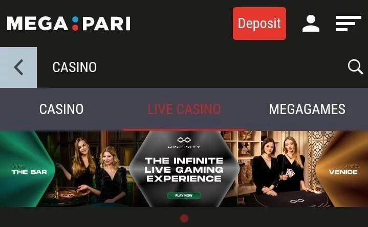 Megapari live casino