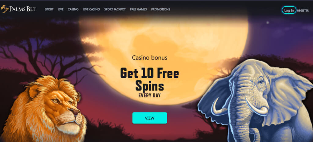 Palms Bet homepage 1