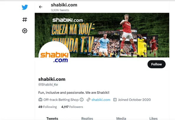 Shabikis official Twitter page