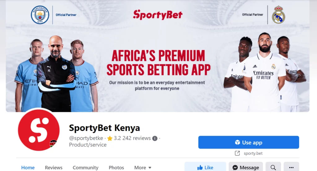 SportyBets official Facebook page