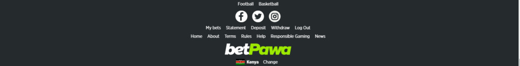 betPawas help option below the sites homepage