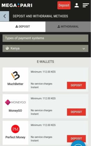 payment methods megapari