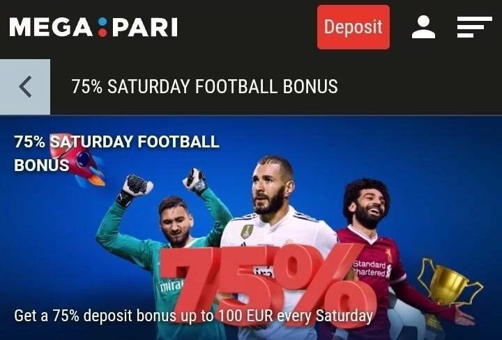 saturday football bonus megapari