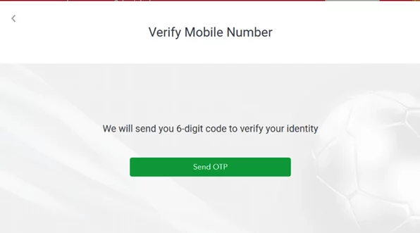 verifying mobile number page at SportyBet